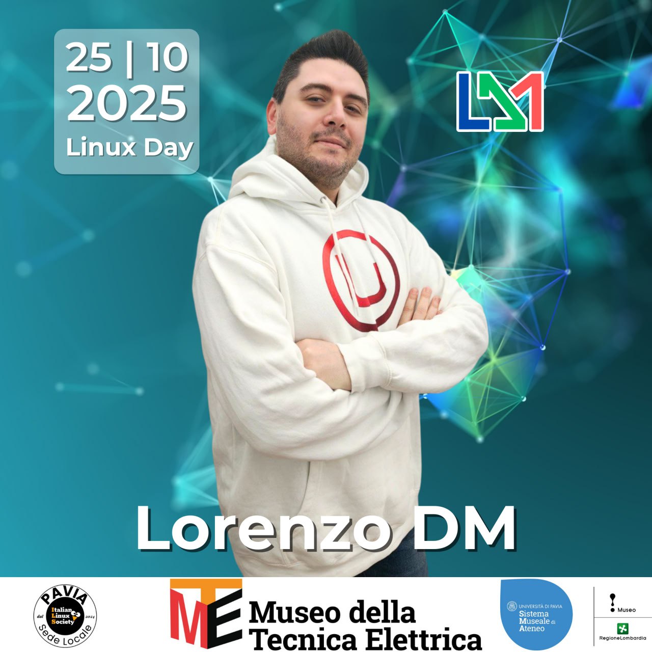 Lorenzo DM sarà presente come relatore al Linux Day 2025 di Pavia