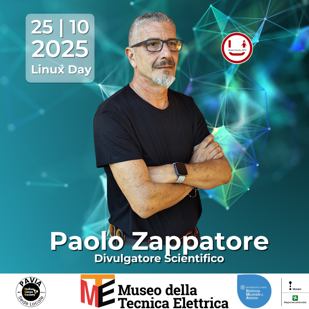 Paolo Zappatore relatore al Linux Day 2025 di Pavia